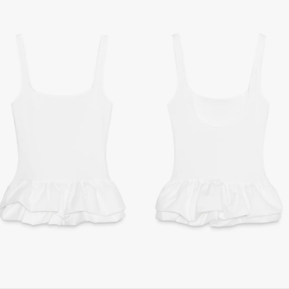 Zara Puff Sleeve Ruffle Top